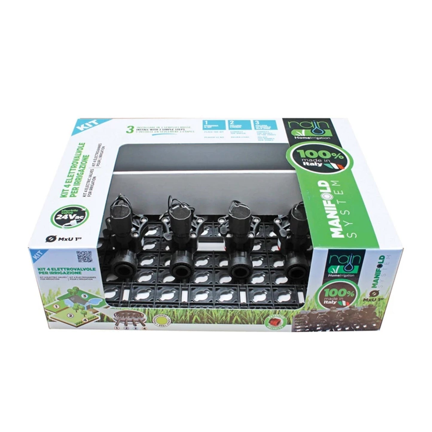 Kit 4 electrovalve 24V 1" cu suport