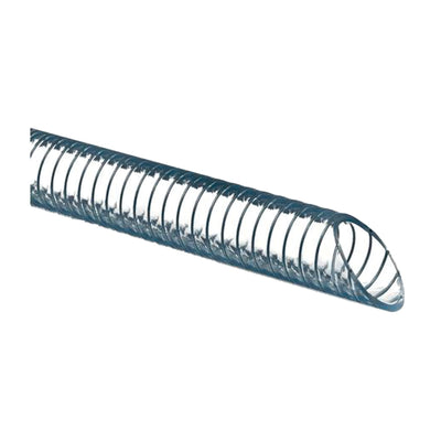 Furtun transparent din PVC/spiră din otel